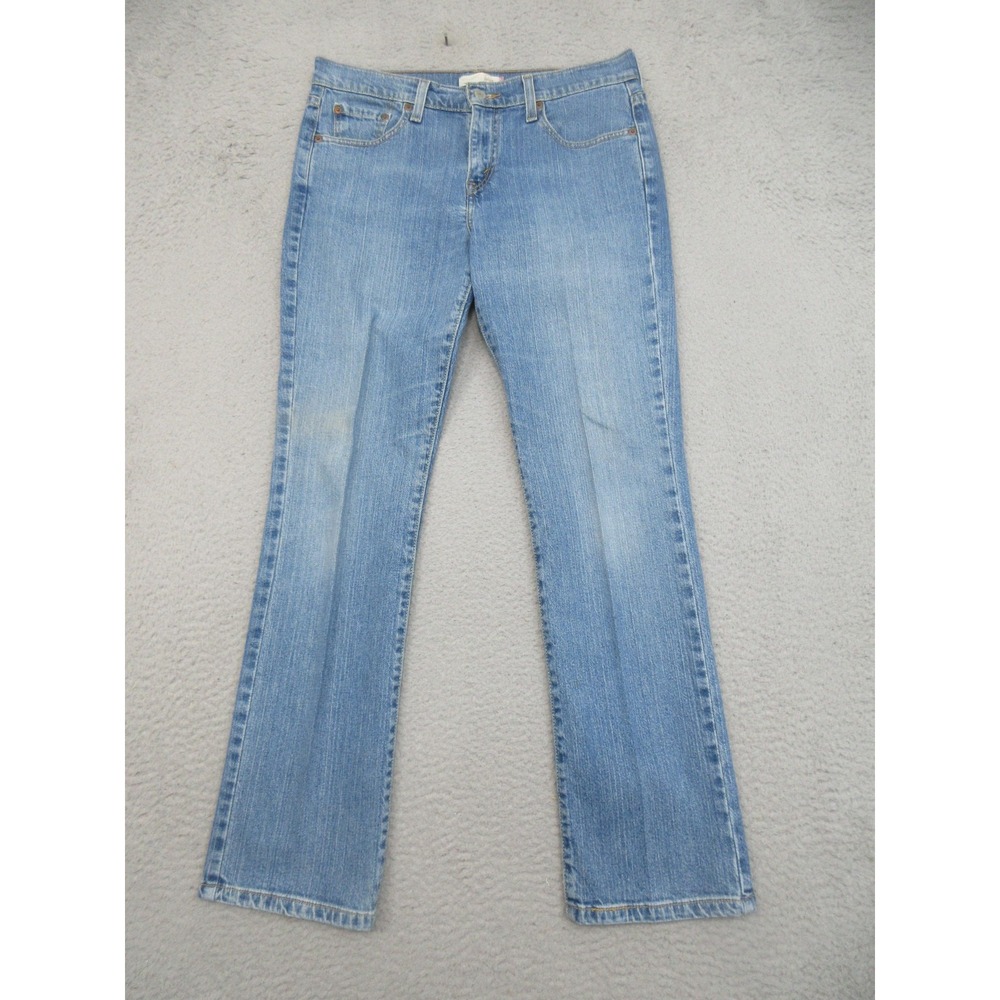 Levis 505 Straight Leg Jeans Womens 8S Blue Light Wash Stretch Denim Classic Fit